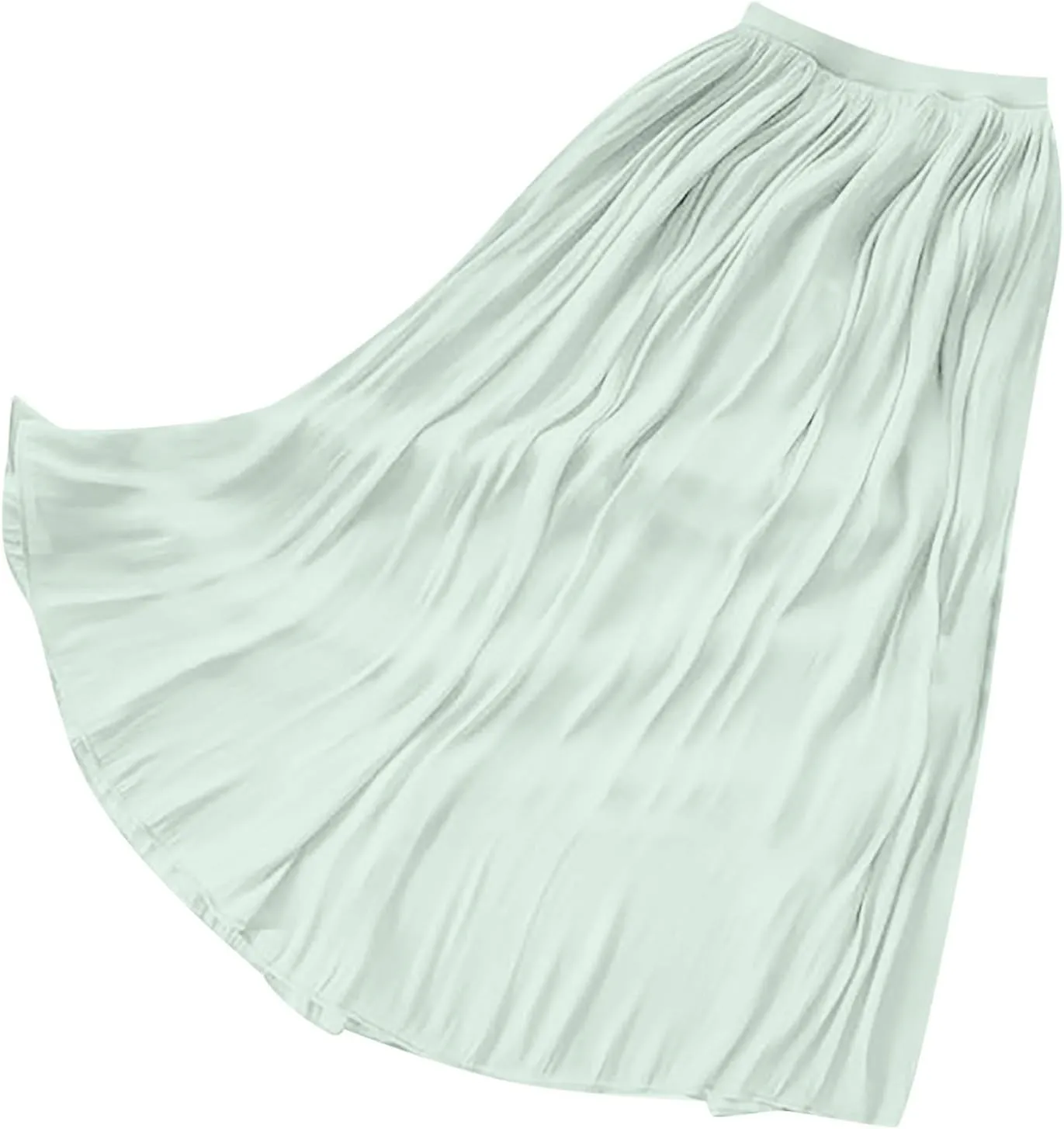 Women's Skirts Women's Metallic Shiny Maxi Skirts Lightweight Silky Flowy Skirt for Summer Beach Holiday