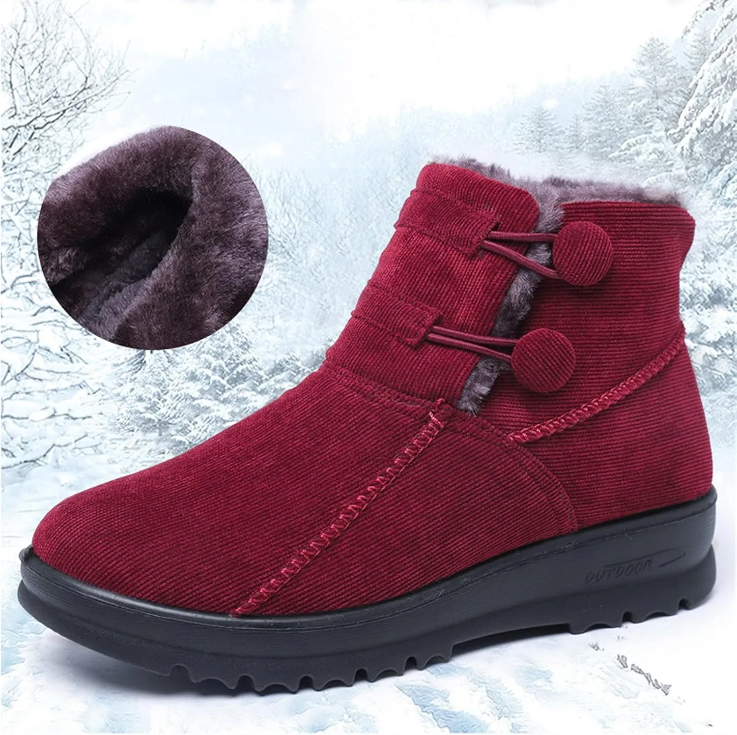 Women's Snow Boots Winter Snow Boots Women Size 8 Winter Ankle Shoes for Women Waterproof Snow Size 11 Wide Winter Boots for Women Botas De Frio De Mujer