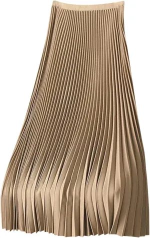Women's Stain Skirts Fashion Pleated Classic Trending Skirt Silk Smooth Summer Skirt A Line Flowy Baggy Skirt