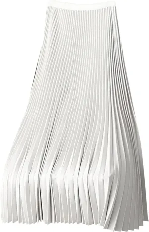 Women's Stain Skirts Fashion Pleated Classic Trending Skirt Silk Smooth Summer Skirt A Line Flowy Baggy Skirt