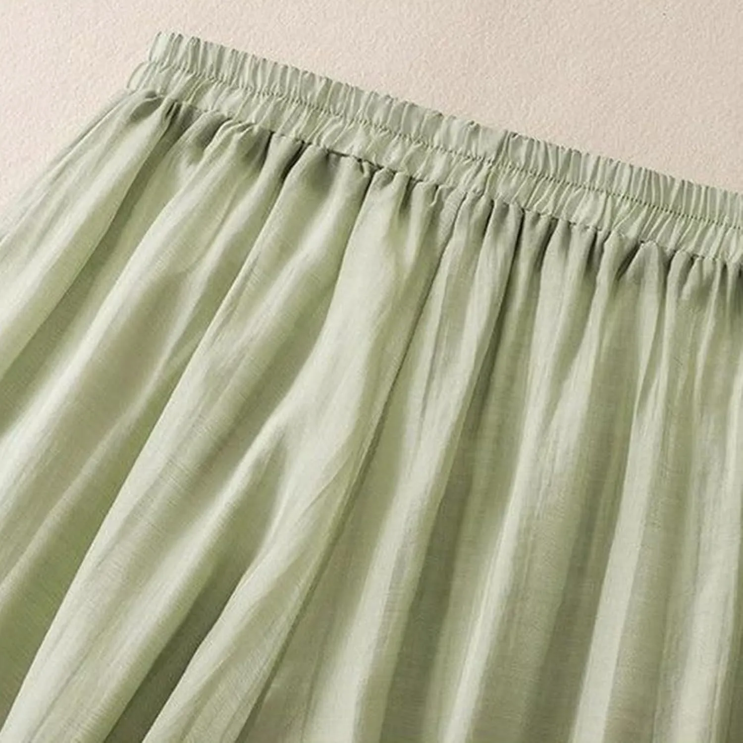 Women's Summer Casual Pants Loose Beach Pants Vintage Embroidery High Waist Wide Leg Palazzo Trousers with Pockets