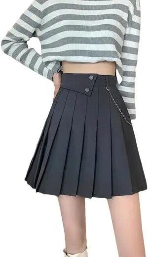 Women's Summer High-Waisted Slim A- Line Golf Skirts Ruffles Flared Mini Skirts