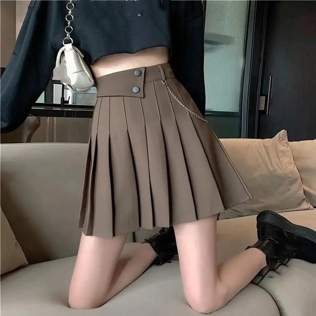 Women's Summer High-Waisted Slim A- Line Golf Skirts Ruffles Flared Mini Skirts