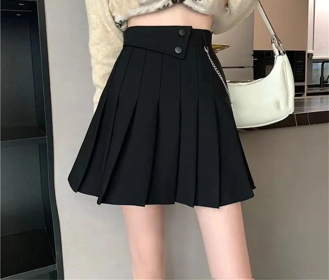 Women's Summer High-Waisted Slim A- Line Golf Skirts Ruffles Flared Mini Skirts