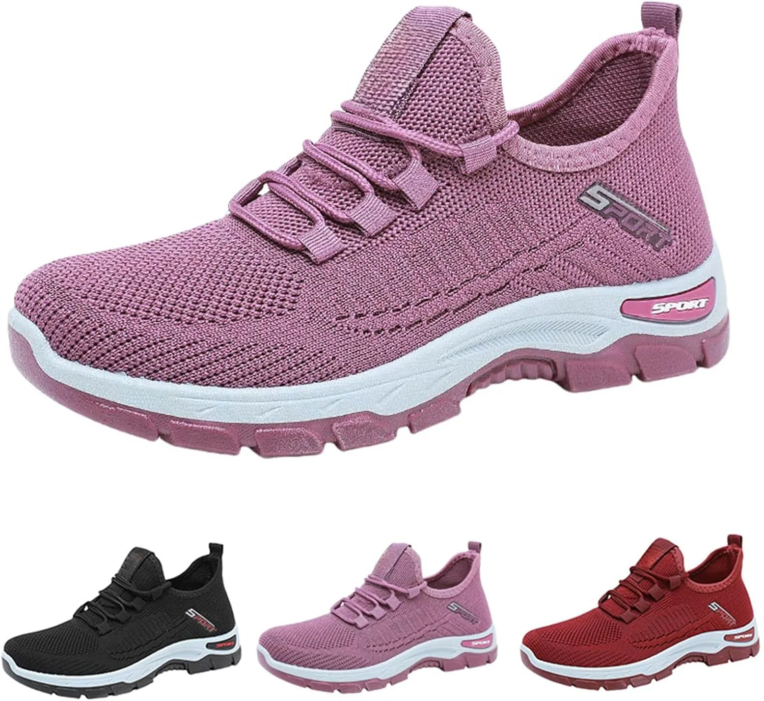 Womens Summer Running Shoes 2025 Non Slip Shoes Breathable Lightweigh Non Slip Athletic Sports Walking Sneakers