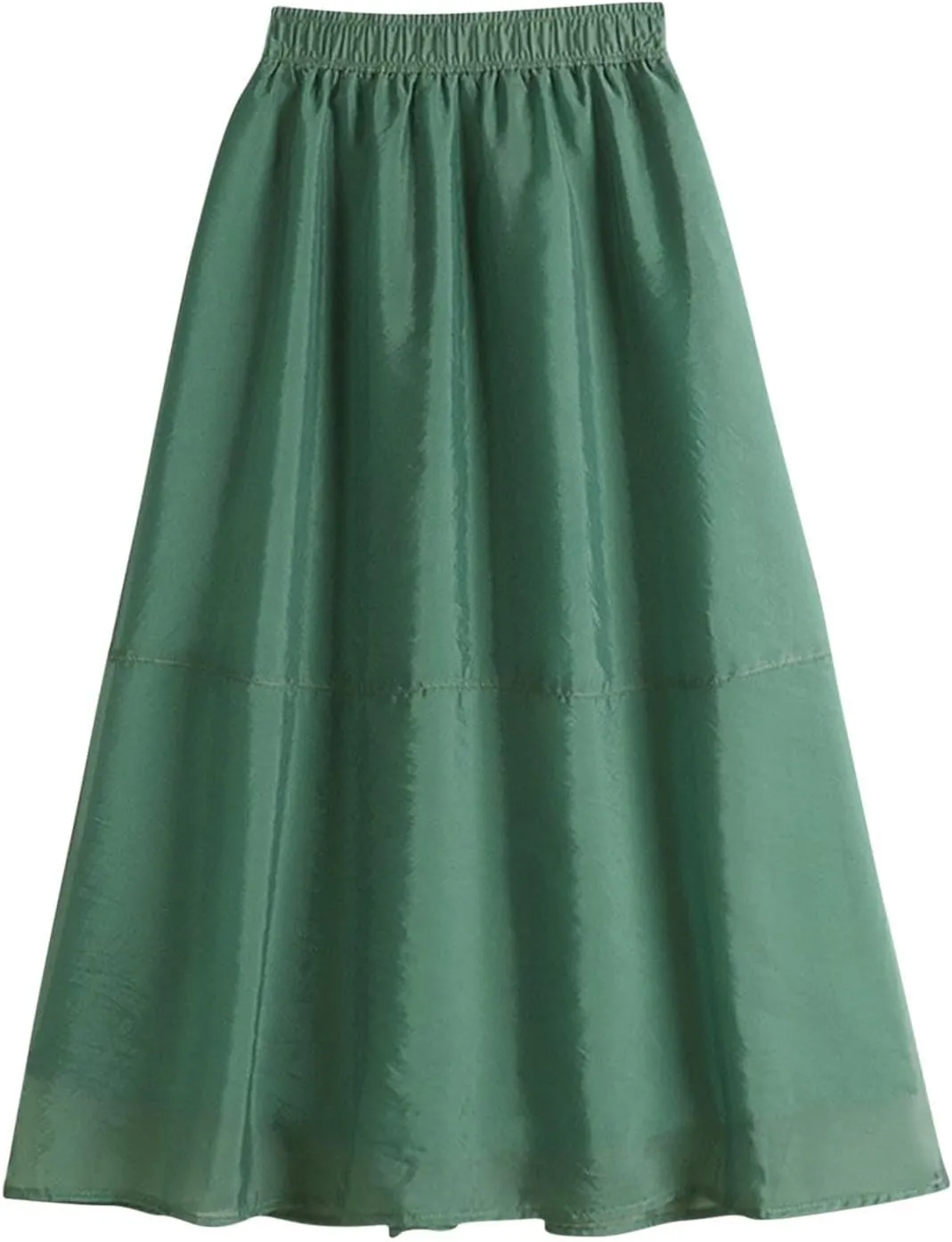 Women's Tulle Skirt Solid Color Elastic High Waisted Layered Pleated Skirts Casual Fashion Lightweight Beach Skirt