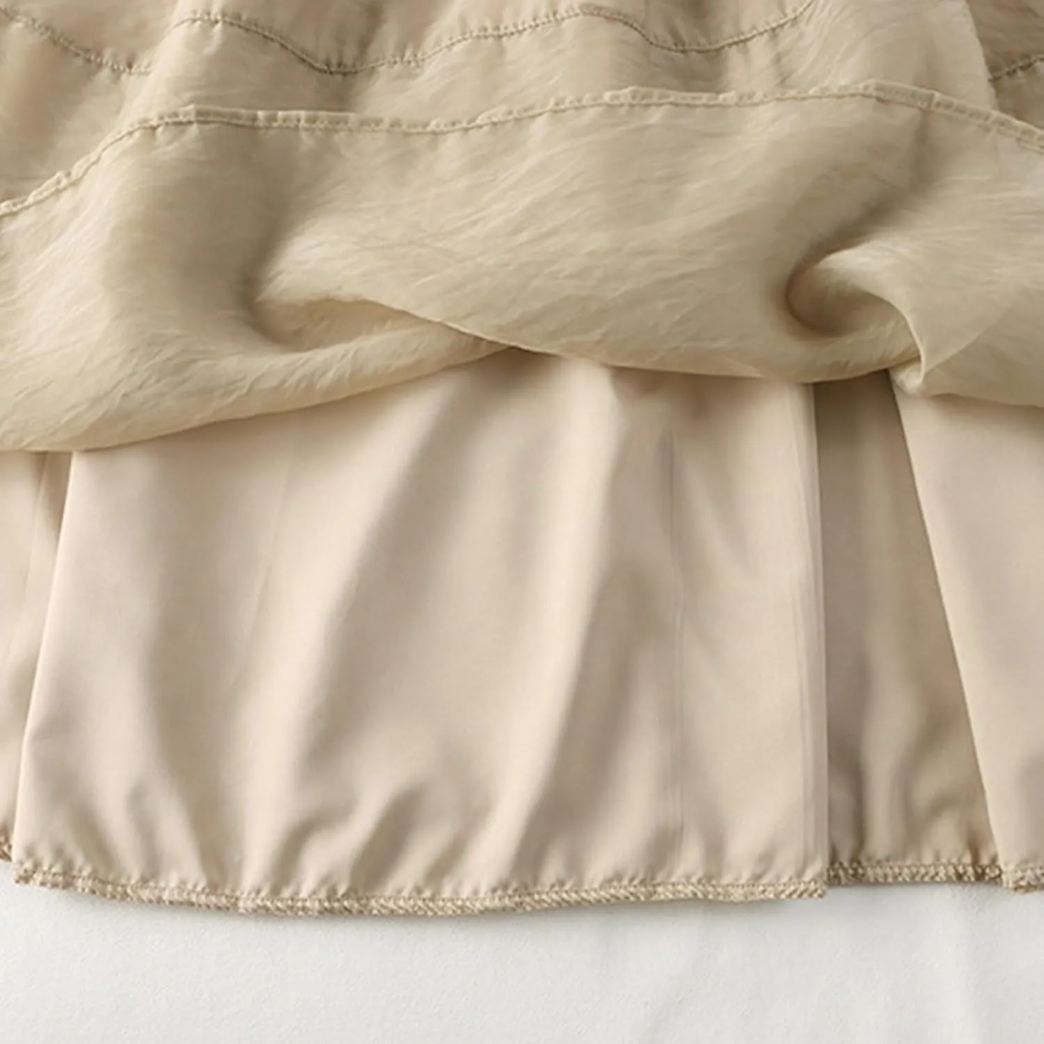 Women's Tulle Skirt Solid Color Elastic High Waisted Layered Pleated Skirts Casual Fashion Lightweight Beach Skirt