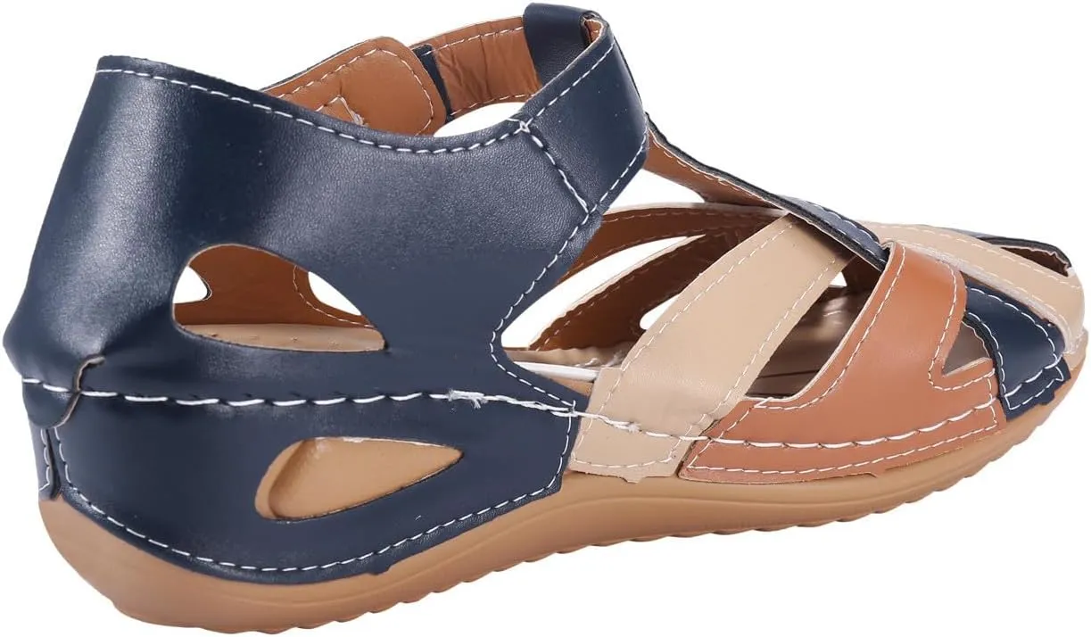 Womens Wide Fit Leather Slippers Sandals Orthotic Plantar Fasciitis Sandals Indian Sandal Comfy Walking Shoes