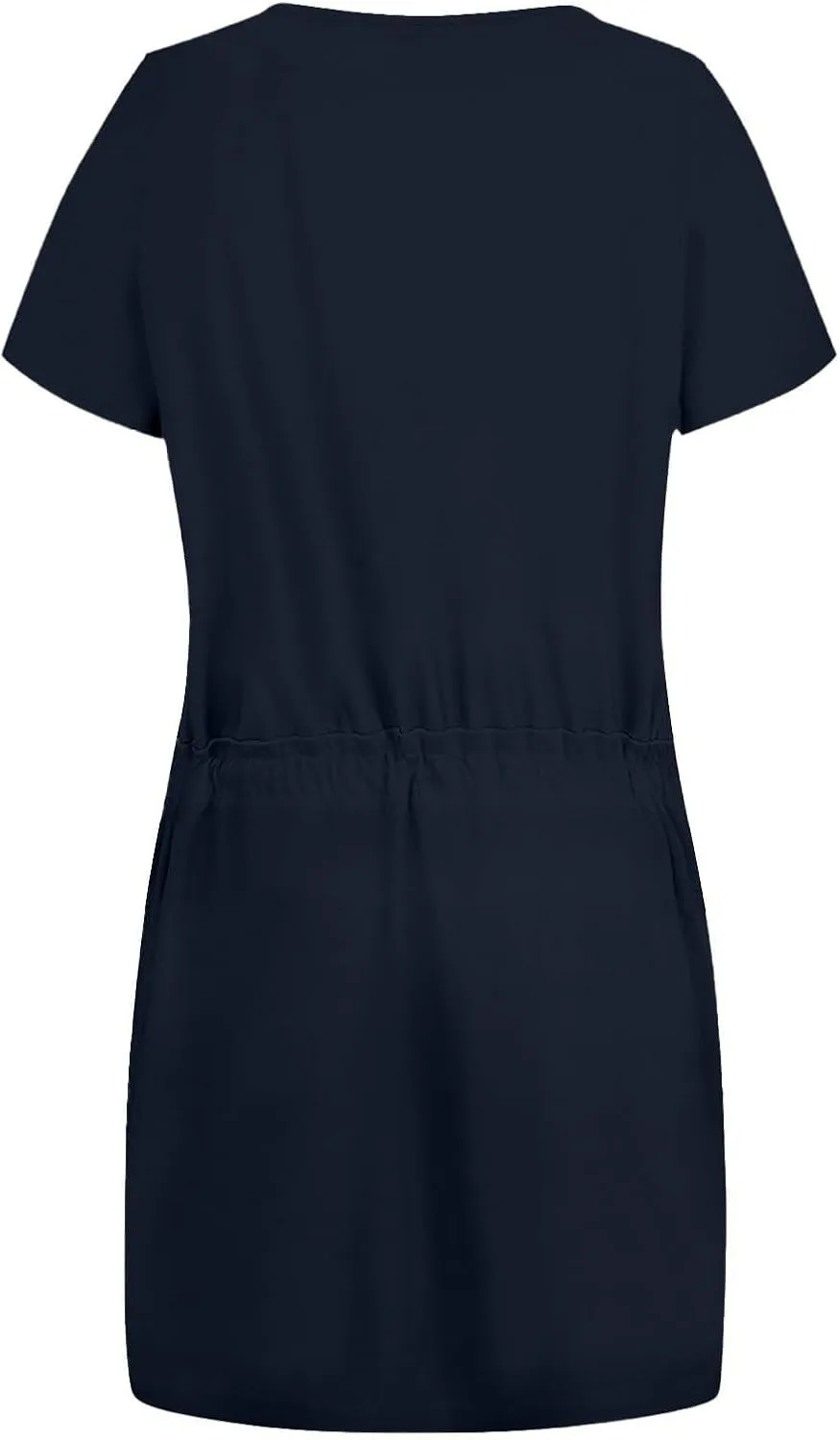 XOWRTE Women's Summer Tie Dresses 2025 Beach Casual Deep V Neck Loose Sundress Ruffle Sleeve Mini Dress A-Line Tunic Dress