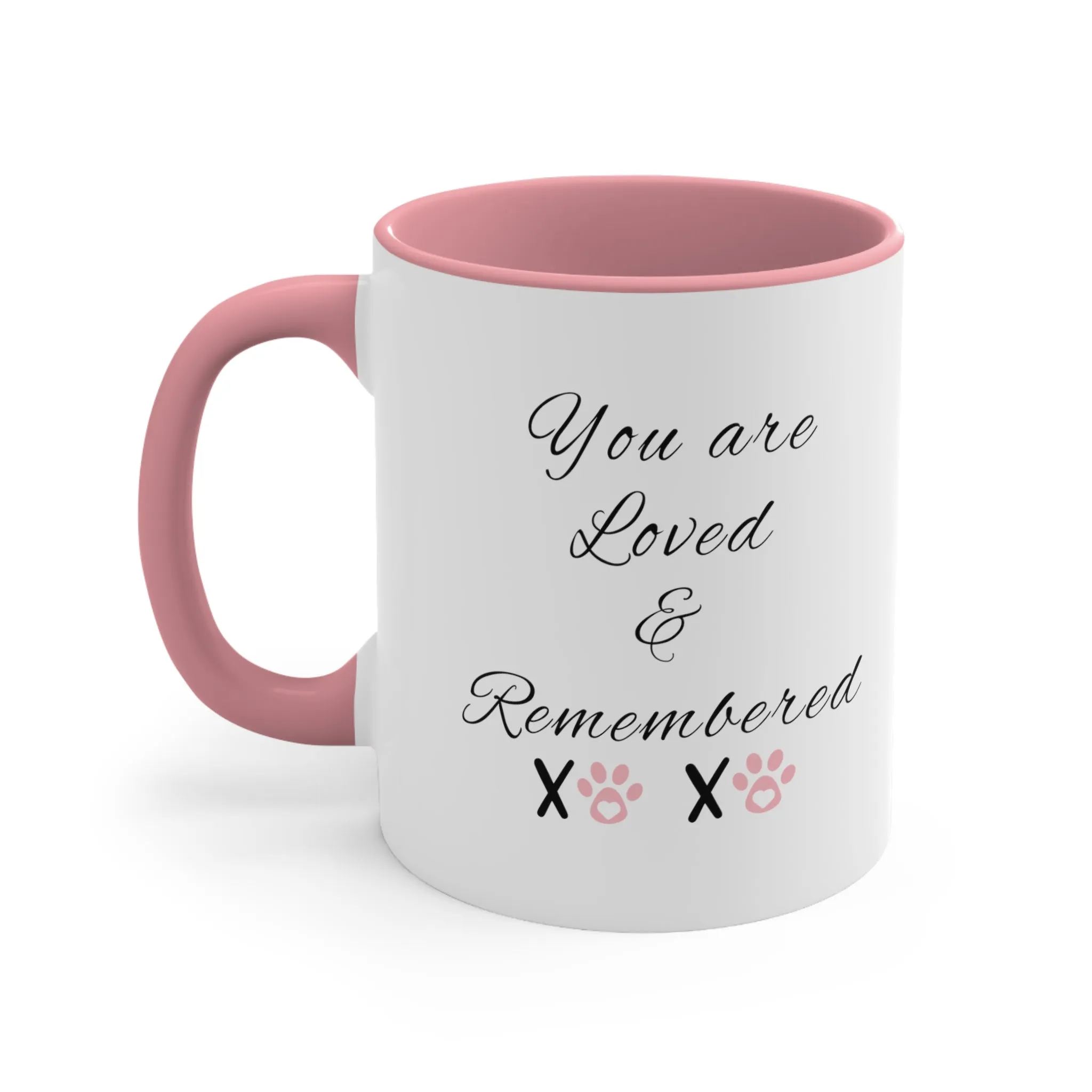 You are Loved and Remembered Custom Dog Memorial  Coffee Cup with Multi-Colors for Pet Lovers
