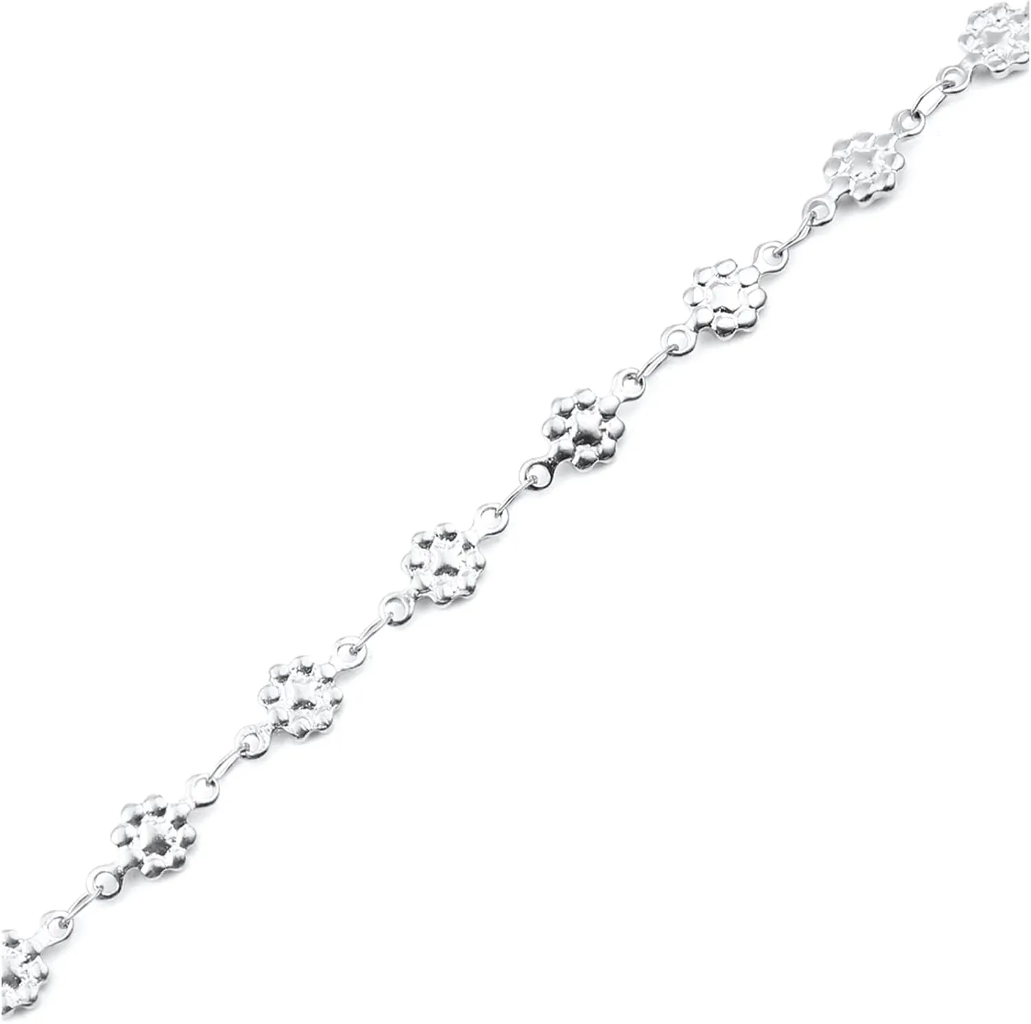 ZZSRJ 1 Pack 304 Stainless Steel Anklet Women Men's Jewelry Silver Gold Charm (Metal Color : Gold Lighting)