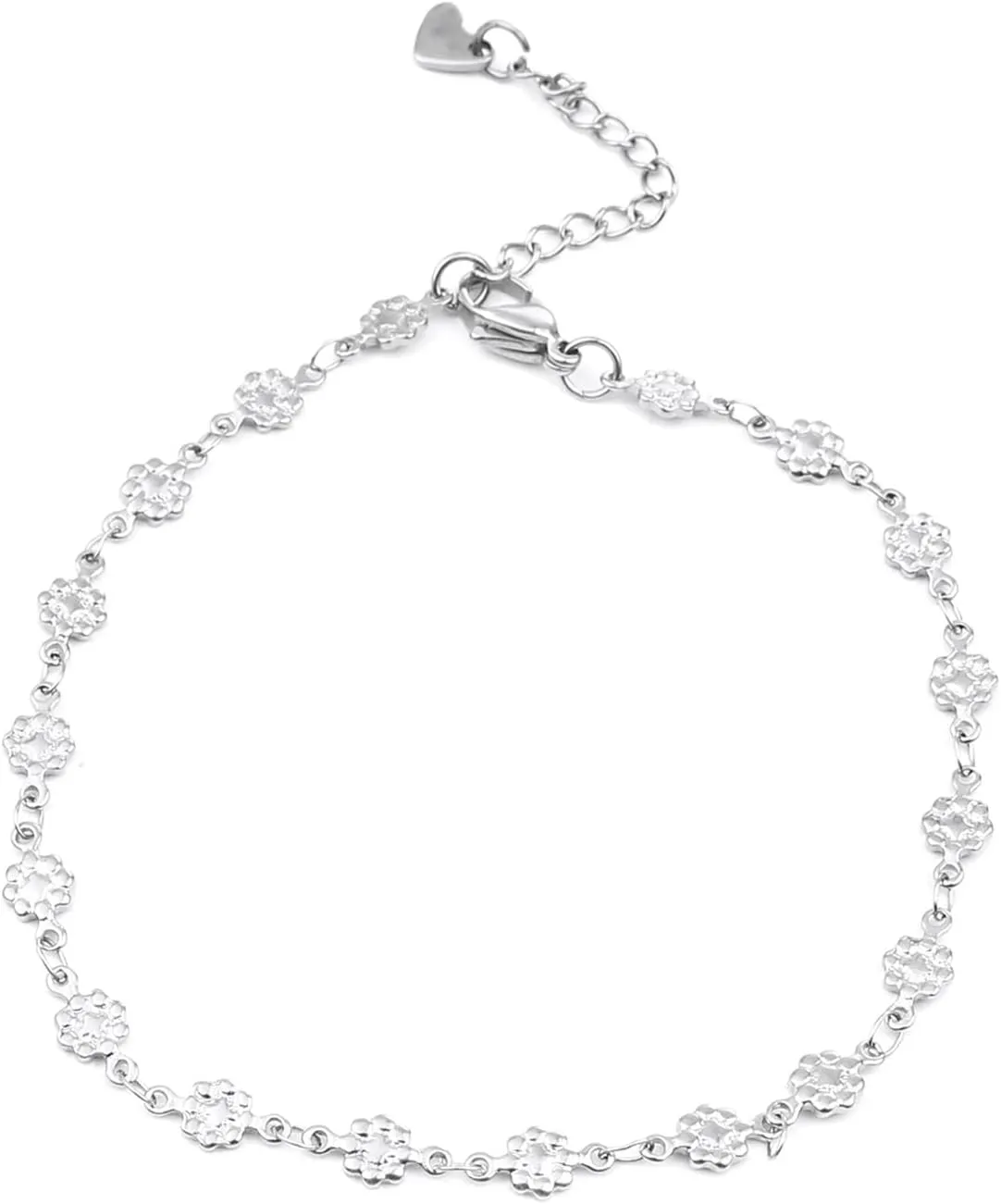 ZZSRJ 1 Pack 304 Stainless Steel Anklet Women Men's Jewelry Silver Gold Charm (Metal Color : Gold Lighting)