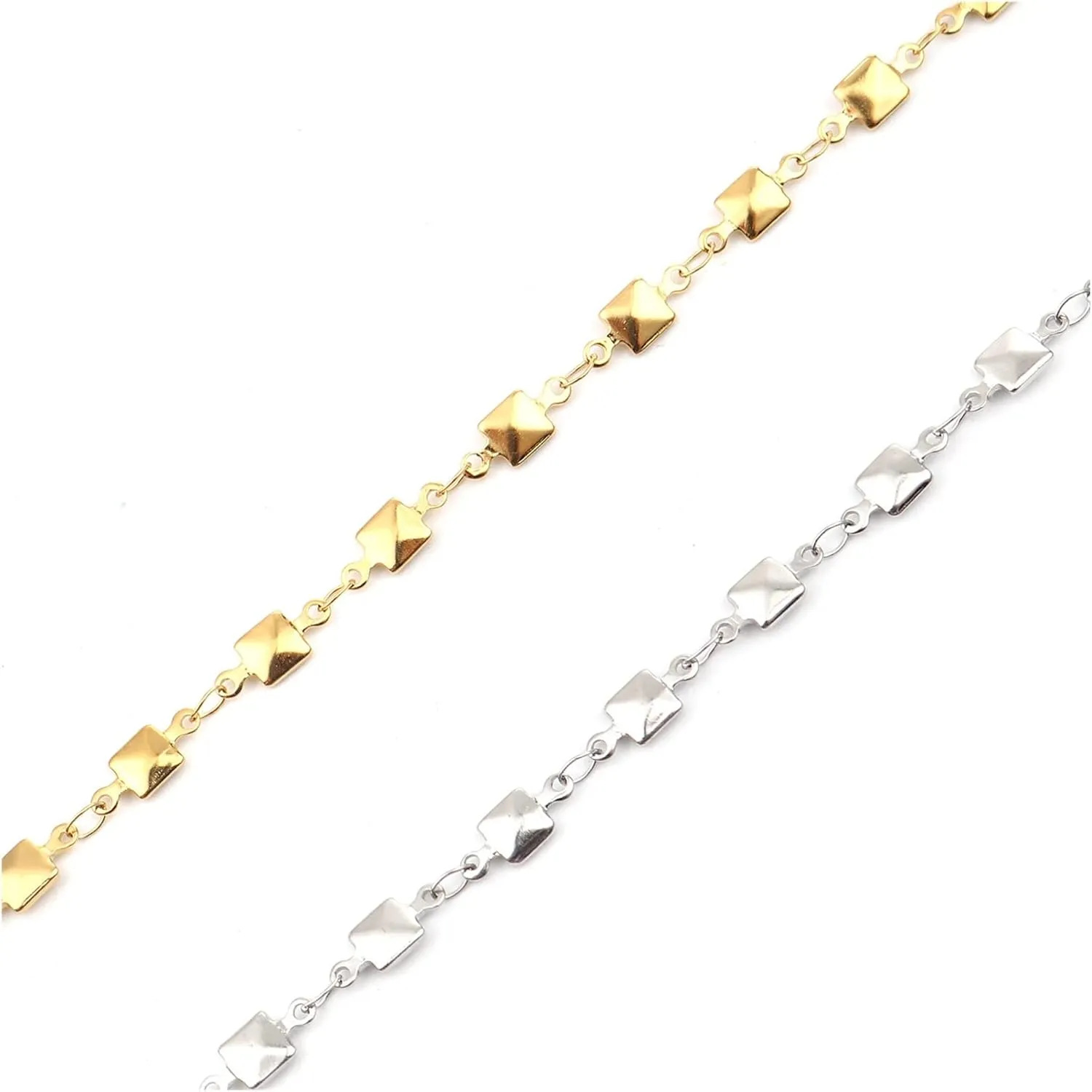 ZZSRJ 1 Pack 304 Stainless Steel Anklet Women Men's Jewelry Silver Gold Charm (Metal Color : Gold Lighting)